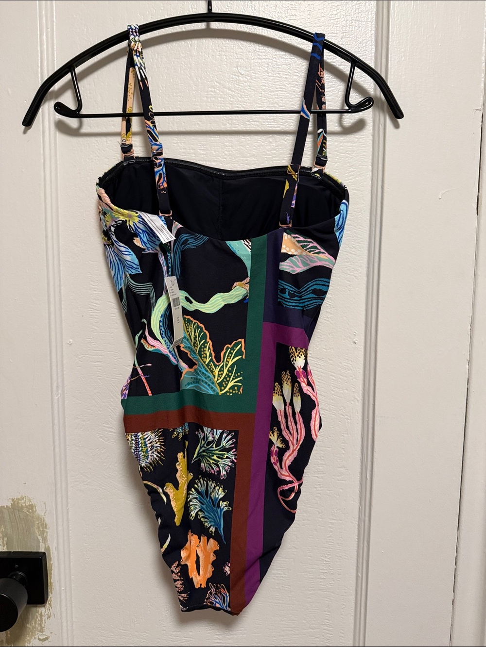 Women’s Navy Floral & Parrot One-Piece Swimsuit - Picture 2 of 3